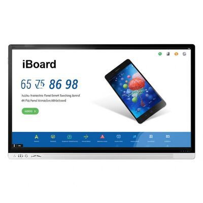 IBoard 55-98 pouces tableau blanc interactif tableau d'enseignement intelligent avec écran 4K HD système double Windows et Android Anti-éblouissement verre trempé