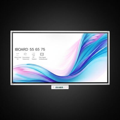 Tableau blanc interactif IBoard 4K Ultra HD avec technologie tactile infrarouge et double système d'exploitation pour un enseignement intelligent