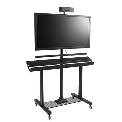 Support TV mobile en aluminium avec capacité de 200 kg et roulettes pour tableau blanc interactif de 55 à 110 pouces