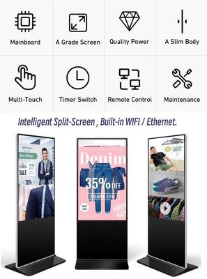 Affichage numérique système Android avec écran tactile infrarouge, support multi-OS et résolution Full HD pour la publicité interactive