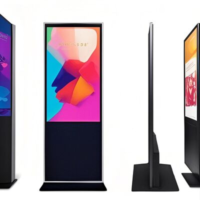 iBoard Écran Publicitaire Intelligent d'Intérieur LCD Tactile sur Pied Vertical de 43 Pouces, Lecteur d'Affichage Numérique