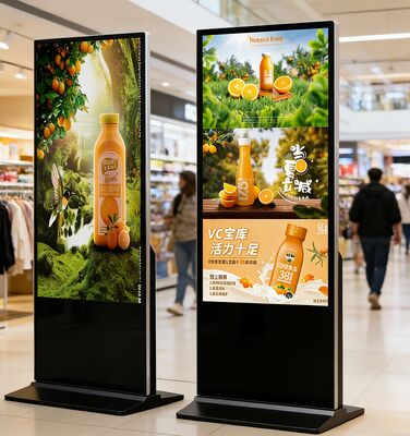 55/65/75 Écran tactile LCD intérieur Totem publicitaire Kiosque vertical CMS Logiciel affichage LED Affichage et affichage numérique