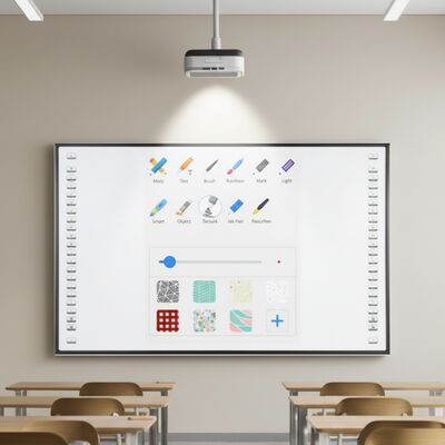 Suite logicielle pour tableau blanc interactif, offre de tableau blanc interactif optique avec une fréquence d'échantillonnage de 120 ips et un design pliable sans pour les réunions