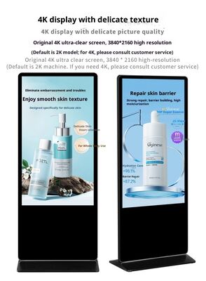 Moniteur publicitaire LCD sur pied de 43 50 55 pouces, écran tactile, borne d'affichage numérique
