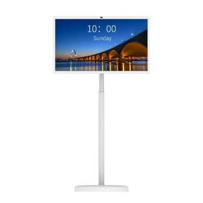 24,5 bureau d'affichage mobile de moniteur tactile de réunion vidéo de pouce 8GB RAM et position de plancher