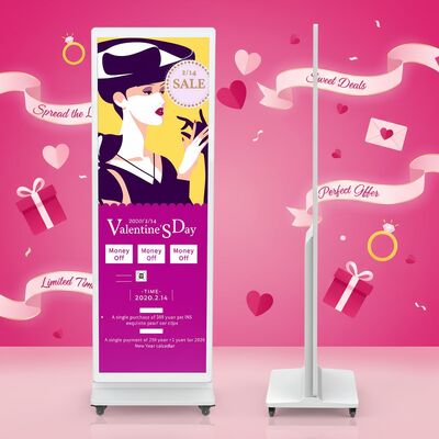 iBoard Écran Publicitaire Intelligent d'Intérieur LCD Tactile sur Pied Vertical de 43 Pouces, Lecteur d'Affichage Numérique