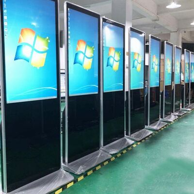 43 55 65 75 pouces Écran tactile capacitif intérieur Plancher Standing Digital Signage 4K Affichage publicitaire commercial interactif