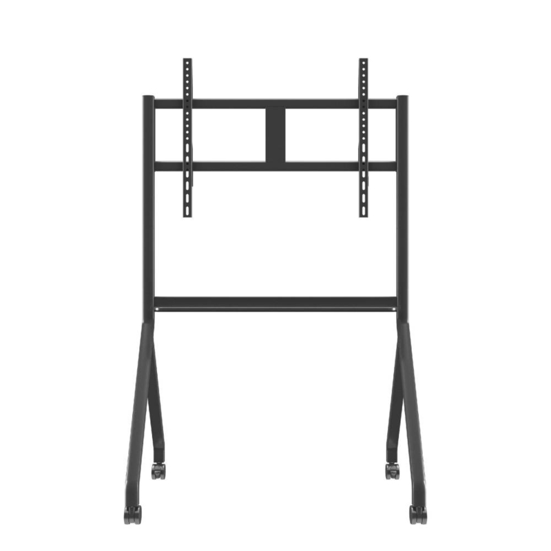 Chariot réglable pour téléviseurs mobiles en acier allié d'aluminium pour écrans de jeux de téléviseurs intelligents de 65 à 86 pouces