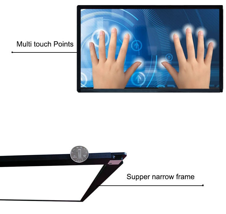 Chine usine iBoard 32 43 55 pouces Infrarouge Touch 10 points cadre de superposition ouverte pour l'écran de télévision de moniteur vidéo équipement d'éducation murale
