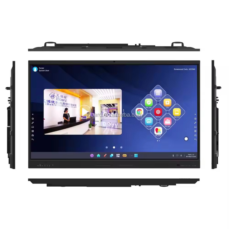 IBoard Factory Tableau blanc interactif écran multi-touch Stylus Prise en charge de 20 points tactiles Microphone intégré avec miroir d'écran Tableau blanc interactif Android OS