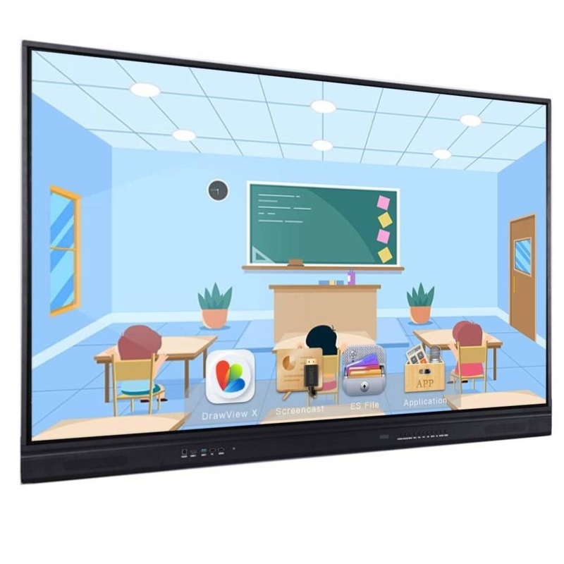 Panneau plat interactif en gris avec certificats FCC et couleur noire