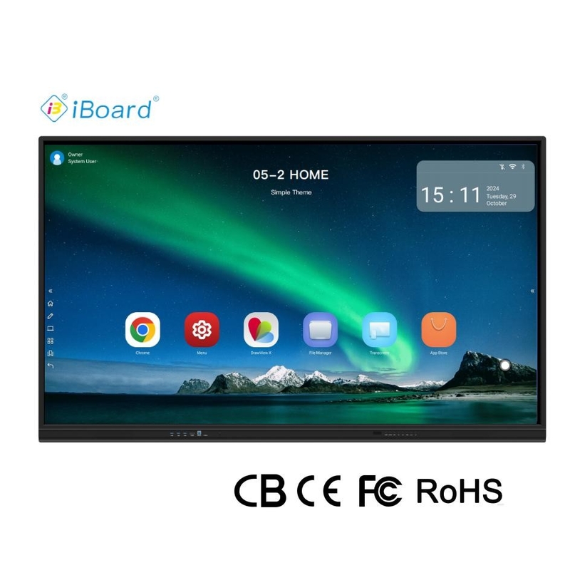 CIboard 65 pouces Smart TV Moniteurs Blackboard Interactif écran tactile à écran plat avec tout en un ordinateur d'équipement de réunion