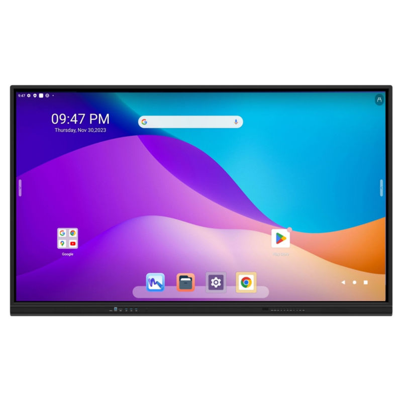 Un panneau intelligent interactif certifié Google EDLA de 86 pouces Android 13 avec système d'appréciation intégré fente OPS appareil photo et support mobile en option