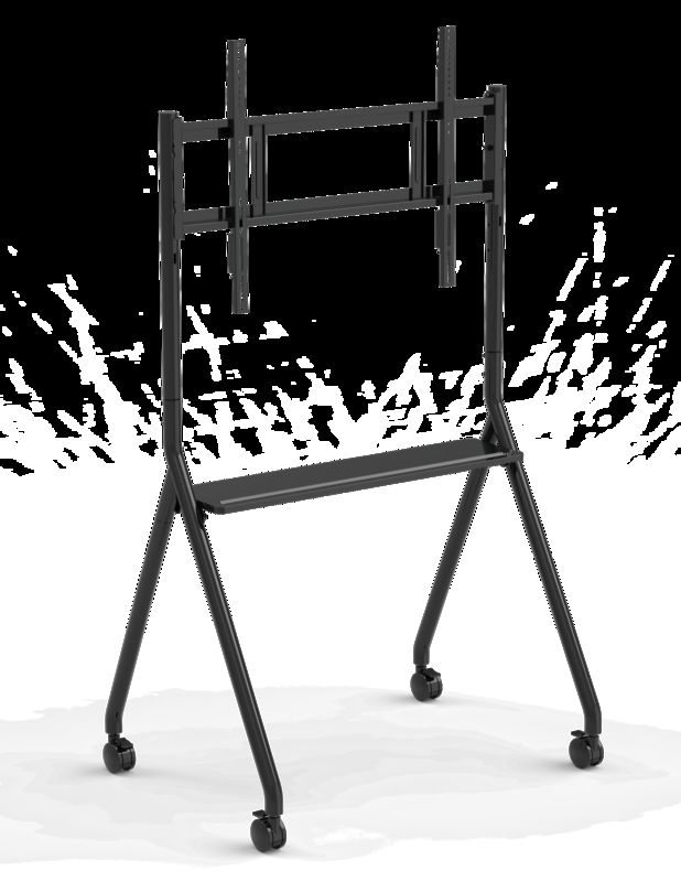 Nouveau arrivée Tableau blanc interactif mobile 42 à 75 pouces Moniteur de télévision Levé Mobile Stand Max roulement 60KGS roues puissantes facilement déplacer pour le tableau blanc interactif mobile stand