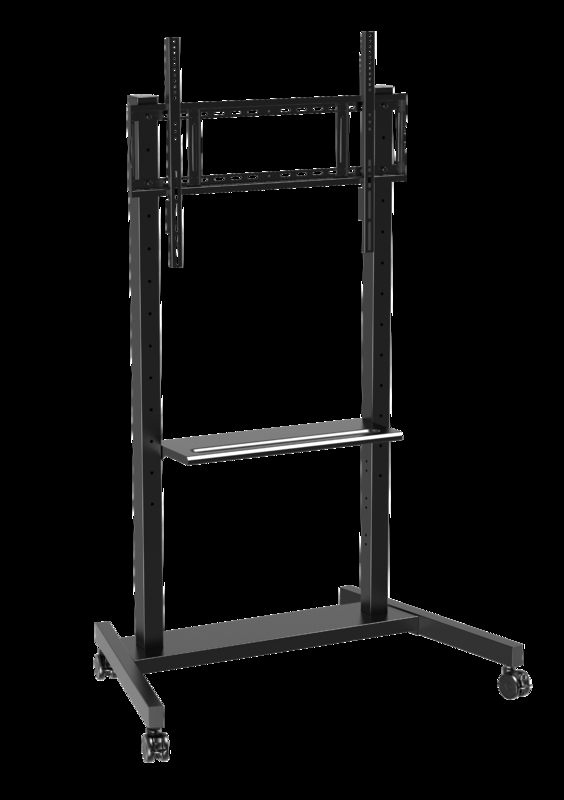 usine en gros 55" - 86 "Réglable Mobile TV Stand With Wheels Compatibilité Interactif tableau blanc Panneau intelligent Jusqu'à 220 Lbs Cadre en acier