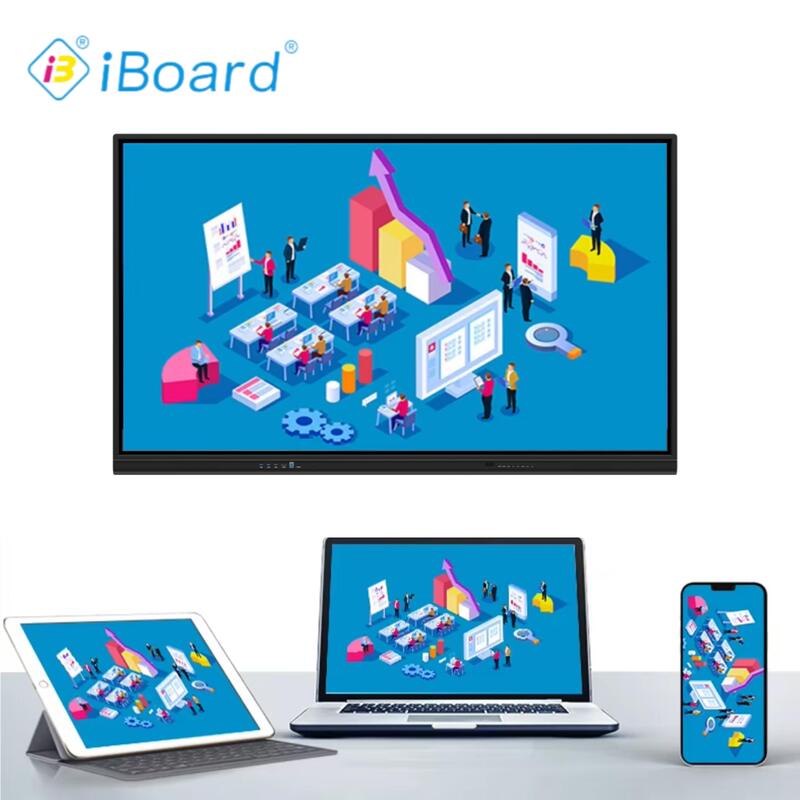 Tableau blanc interactif Android OS 13 offrant une luminosité de 350 cd/m² ou plus, compatible avec divers logiciels et outils de collaboration