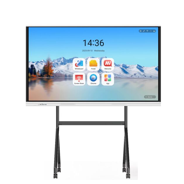 Tableau blanc interactif de 75 pouces avec résolution 4K et écran tactile intelligent multipoint à 20 points pour l'éducation et les réunions