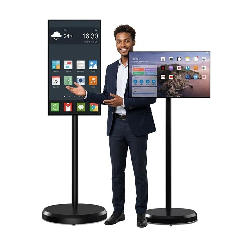 Kiosque d'écran tactile portable Android 32 pouces avec écran capacitif multi-touch pour affichage numérique interactif