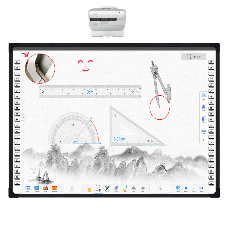 Tableau blanc interactif optique électronique DTV avec 2 points tactiles et carte intelligente de résolution 32768 x 32768