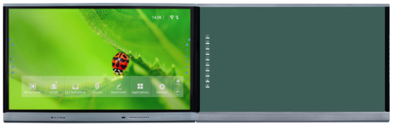 Tableau noir intelligent 75-98 pouces Moniteurs de télévision intelligents Tableau blanc Plaque avec HDMI et USB pour l'apprentissage universitaire