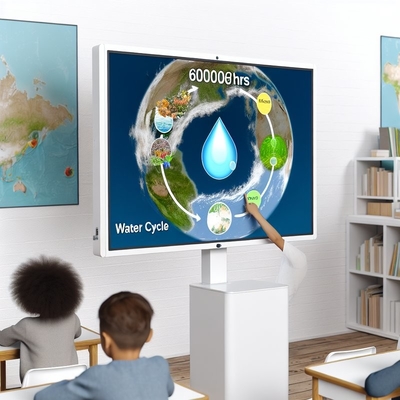 60000 heures Cycle de vie Interactif Panneau plat pour l'éducation en blanc