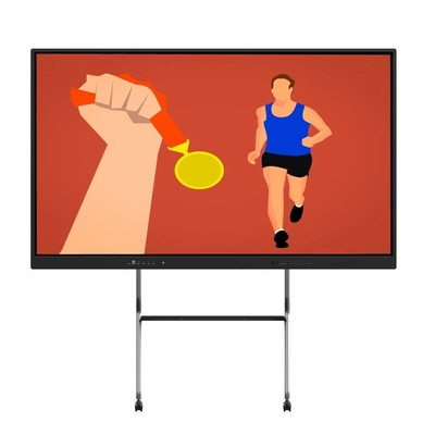 Moniteur interactif à écran tactile 98 pouces Smart TV avec Android Windows OS Webcam Mic Internet Pour l'enseignement en salle de réunion
