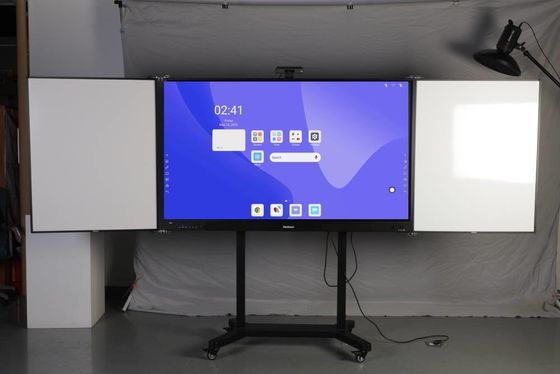 Panneau tactile interactif pour l'éducation, tableau noir intelligent interactif d'école universitaire en gros, marqueur, tableau blanc, tableau vert, écran tactile 75 86 pouces, avec tableau latéral IR