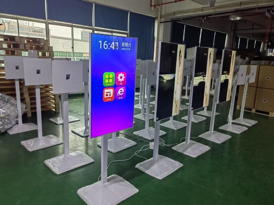 Vente en gros avec numérisation de commande 23.8 pouces 27 pouces 32 pouces Panneau d'affichage numérique debout sur le sol Publicité Kiosque debout sur le sol Touch capacitif Avec système Android ou Windows