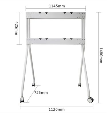 Support pour tableau blanc interactif en aluminium avec chariot mobile et roulettes pour moniteur TV de 55 à 110 pouces en option