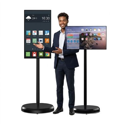 Kiosque d'écran tactile portable Android 32 pouces avec écran capacitif multi-touch pour affichage numérique interactif
