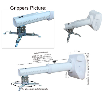 Bâti différent de bras de projecteur de support de projecteur de taille pour le tableau blanc de enseignement